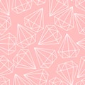 Vector pink or coral color pattern, texture, background with diamonds, crystals, brilliants.