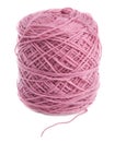 Pink cord ball for knitting white Royalty Free Stock Photo