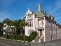 Pink Corner Mansion, Battery Park, Charleston SC Royalty Free Stock Photo