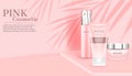 Pink cosmetic skincare set template