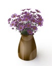 Pink Cosmos Flowers in a Vase in 3D