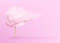 Pink cotton candy on the pink background. Sugar clouds