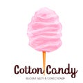 Pink cotton candy icon. Royalty Free Stock Photo