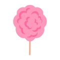 Pink cotton candy isolated on white background cartoon vector illustration