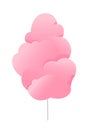 Pink cotton candy isolated on white background Royalty Free Stock Photo