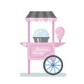 Cotton candy machine flat illustration