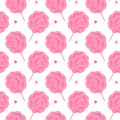 Pink cotton candy pattern on white background Royalty Free Stock Photo