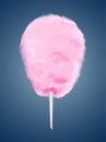 Pink cotton candy. Realistic sugar cloud with stick.