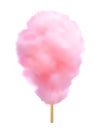 Pink cotton candy. Realistic sugar cloud. Vector isolated object illustration. Royalty Free Stock Photo