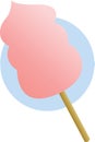 Pink cotton candy in a stick illustration