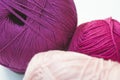 Pink cotton knitting yarn