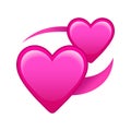 Pink couple hearts Large size of emoji romance icon