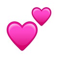 Pink couple hearts Large size of emoji romance icon