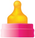 Pink cover for bottle rubber nipple