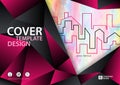 Pink cover template for business industry, Real Estate, building, home,Machinery, other. polygonal background Royalty Free Stock Photo