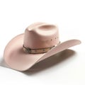 Pink Cowboy Hat on White Background Royalty Free Stock Photo