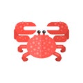 Pink Crab Primitive Style Childish Sticker