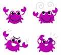 Pink crab in various poses