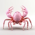 Raw Vulnerability: A Colorful 3d Image Of A Pink Crab With Big Legs