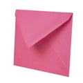 Pink craft envelope mail isolated on the white background Royalty Free Stock Photo
