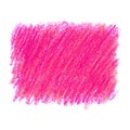 Pink crayon scribble texture stain isolated on white background