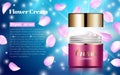 Pink Cream bank Whitening lotion ads blue Background