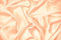 Pink cream light peach background. Soft wavy folds in the fabric. Tender. Wedding, Valentine concept. Or baby, newborn greeting ca