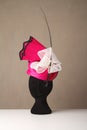 Pink and cream millinery races ladies hat Royalty Free Stock Photo