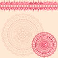 Pink and cream oriental henna mandala background