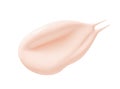 Pink cream swatch isolated on white. Cosmetic face skin care product smear. Beauty creme smudge