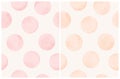 Cute Hand Drawn Abstract Irregular Polka Dots Vector Patterns. Royalty Free Stock Photo