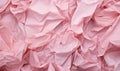 Pink creased crumpled paper background grunge texture backdrop
