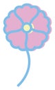 Pink crocus flower, icon