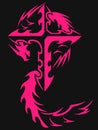 Pink Cross tattoo Royalty Free Stock Photo