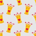 Pink crown seamless vector background or tile pattern Royalty Free Stock Photo