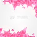 Pink crystal background in polygon and abstract st