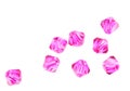 Pink crystal beads isolated Royalty Free Stock Photo