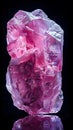A pink crystal is shown on a black background Royalty Free Stock Photo