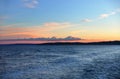 Pink Cumulus Clouds at Sunset Over Puget Sound