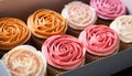 A pink cupcake with chocolate icing, a sweet indulgence generated by AI