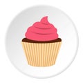 Pink cupcake icon circle Royalty Free Stock Photo