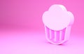Pink Cupcake icon isolated on pink background. Minimalism concept. 3d illustration 3D render Royalty Free Stock Photo
