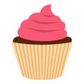 Pink cupcake icon isolated Royalty Free Stock Photo