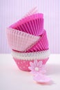 Pink cupcake paper cups