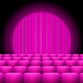Pink Curtains with Spotlight and Seats