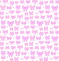 Pink cute coquette aesthetic pattern seamless ribbon bow isolated on pink background