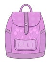 Pink cute girl backpack