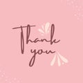 Pink Cute Minimalist Illustration Thank You Card Instagram Post