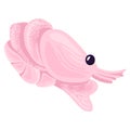 Pink cuttlefish cartoon underwater animal, cute cephalopod mollusk aquatic creature. Marine life and ocean fauna vector