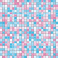 Pink and cyan square tiles seamless vector texture